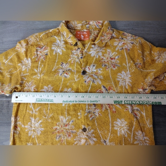 Pacific Blue rust tone and white short sleeve tropical Hawaiian print ahirt - Picture 4 of 8